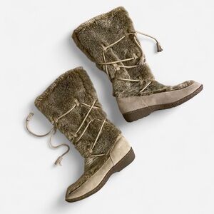 Nine West Faux Fur Boots - Tan